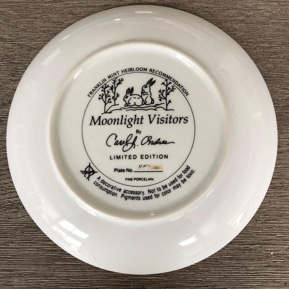 COPY - Franklin Mint Plate Moonlight Visitors - Picture 2 of 2